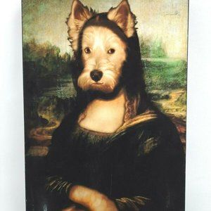 Mona Lisa Pet Canvas Art Terrier Dog 13"x19"